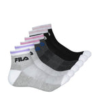 FILA - Women's 6 Pack Athletic Lifestyle Quarter Socks (FW0139)