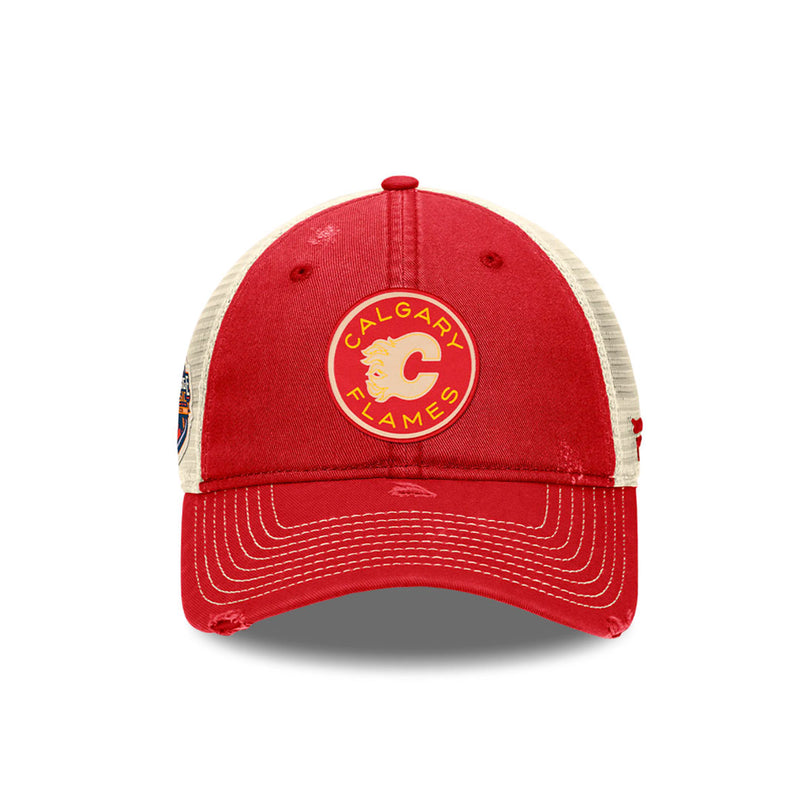 Fanatics - Casquette de camionneur Pro authentique classique des Flames de Calgary Heritage (02M0 5935 NHD 7US) 