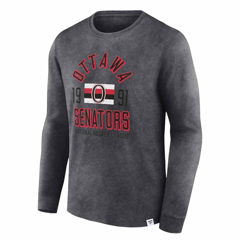 Fanatics - T-shirt à manches longues vintage Heritage des Sénateurs d'Ottawa pour hommes (005Q 259A VOW 06F)