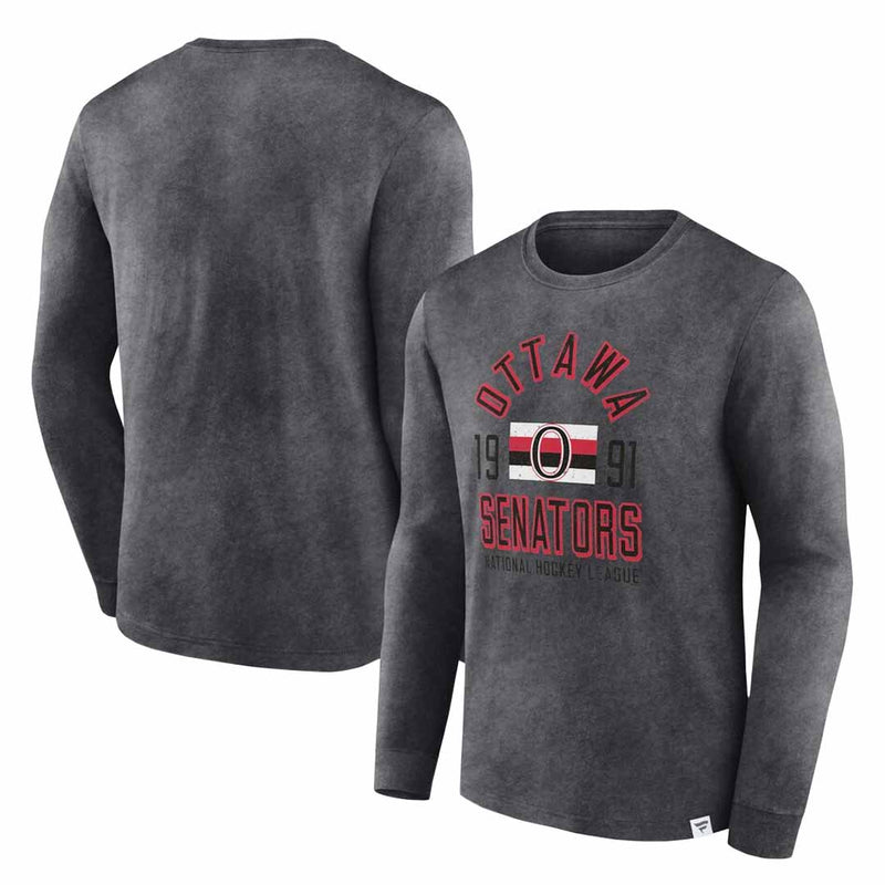Fanatics - T-shirt à manches longues vintage Heritage des Sénateurs d'Ottawa pour hommes (005Q 259A VOW 06F)