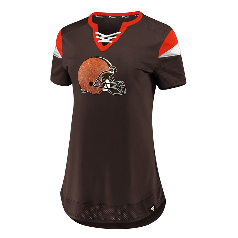 Fanatics - Women's Cleveland Browns Draft Me Lace-Up T-Shirt (3Z25 A815 93 D6J)