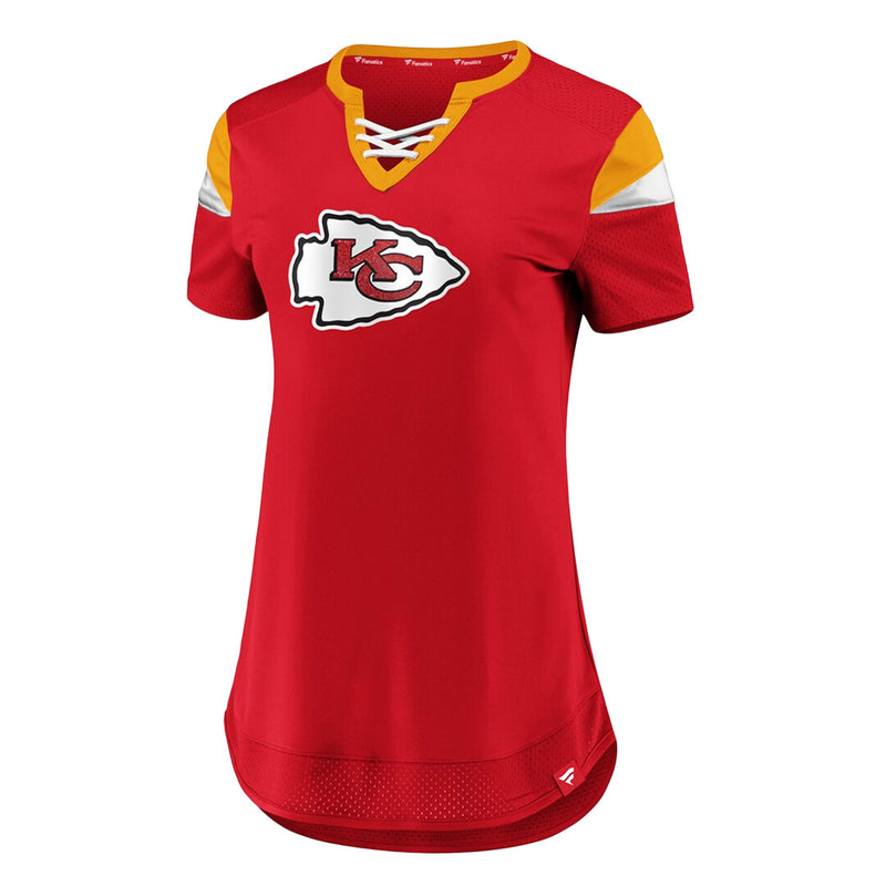 Fanatics - Women's Kansas City Chiefs Draft Me Lace Up T-Shirt (3Z25 A805 7G D6J)