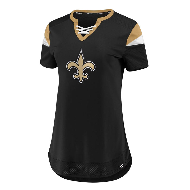 Fanatics - Women's New Orleans Saints Drew Brees Draft Me Lace-Up T-Shirt (3Z25 A81A 7WF 2DA)