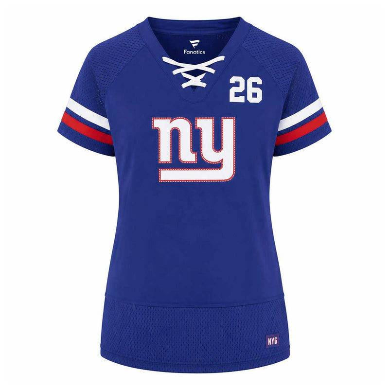 Fanatics - Women's New York Giants Saquon Barkley Lace-Up T-Shirt (MABE-NY-GIANTS-BARKLEY)