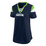Fanatics - Women's Seattle Seahawks Russell Wilson Draft Me Lace-Up T-Shirt (3Z25 A789 78F 2DA)