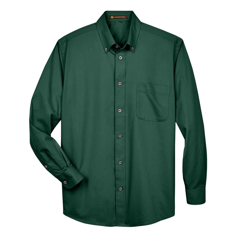 Harriton - Men's Easy Blend Stain-Release Twill Dress Shirt (M500 44)