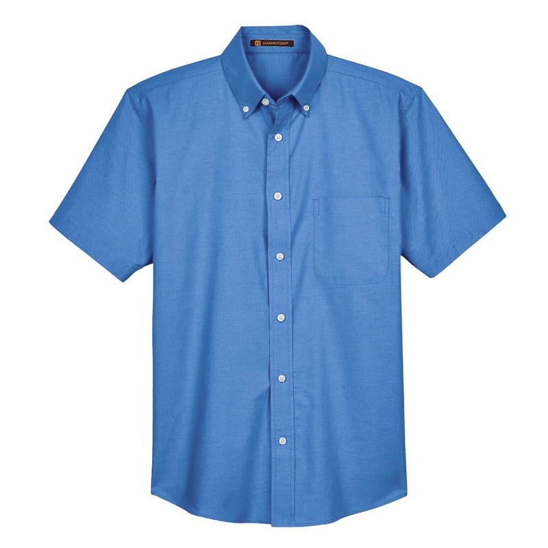 Harriton - Men's Oxford Stain Release Short Sleeve Dress Shirt (M600S 53)