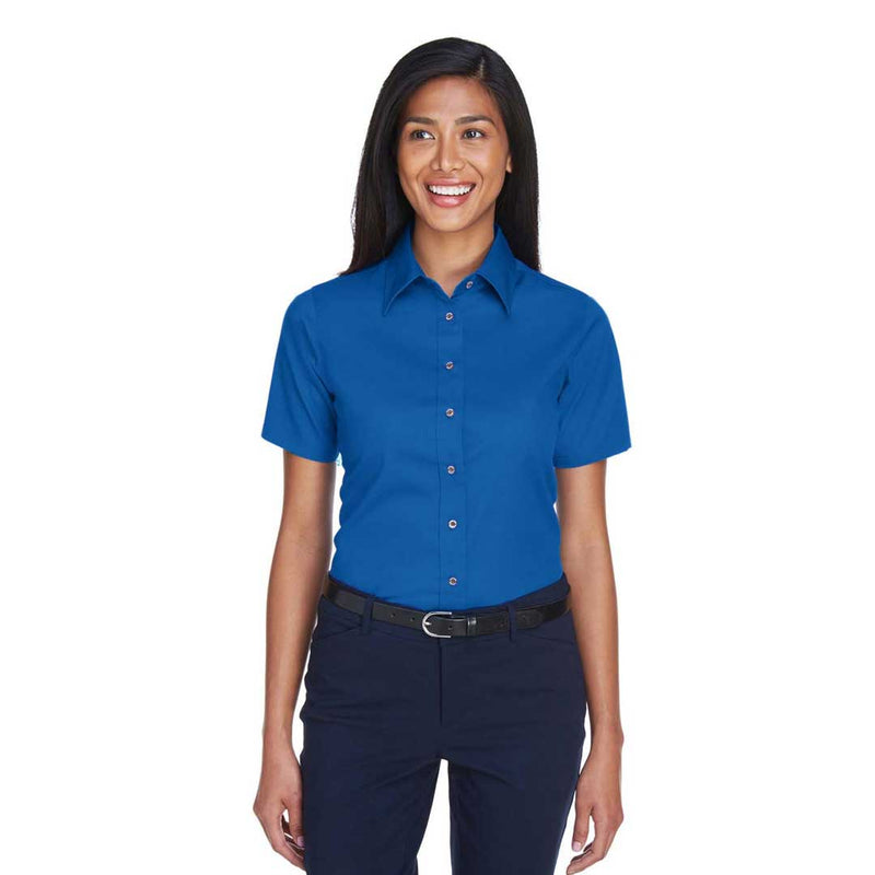 Harriton - Women's Easy Blend Short Sleeve Twill Dress Shirt (M500SW 53)