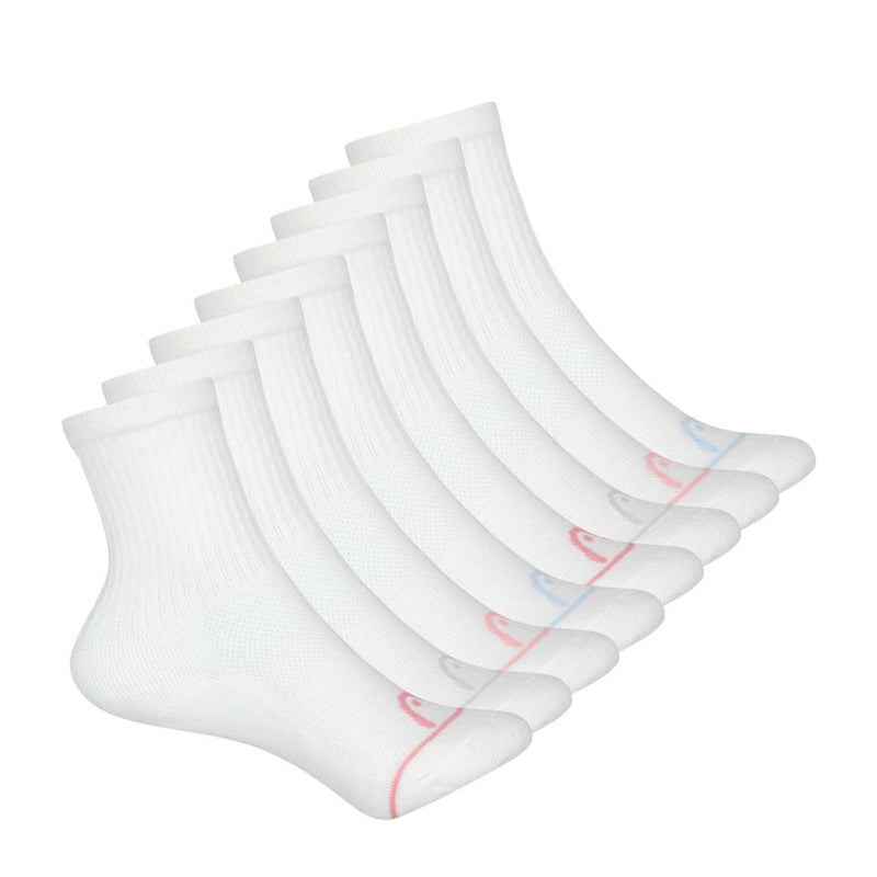 Head - Girls' Cushion 8 Pack Crew Socks (HEKH007 WHT)