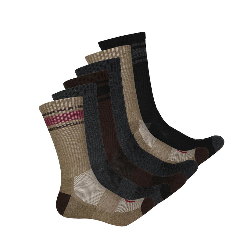 Head - Men's Cushion 6 Pack Crew Socks (HEAMHSR017 TAU)