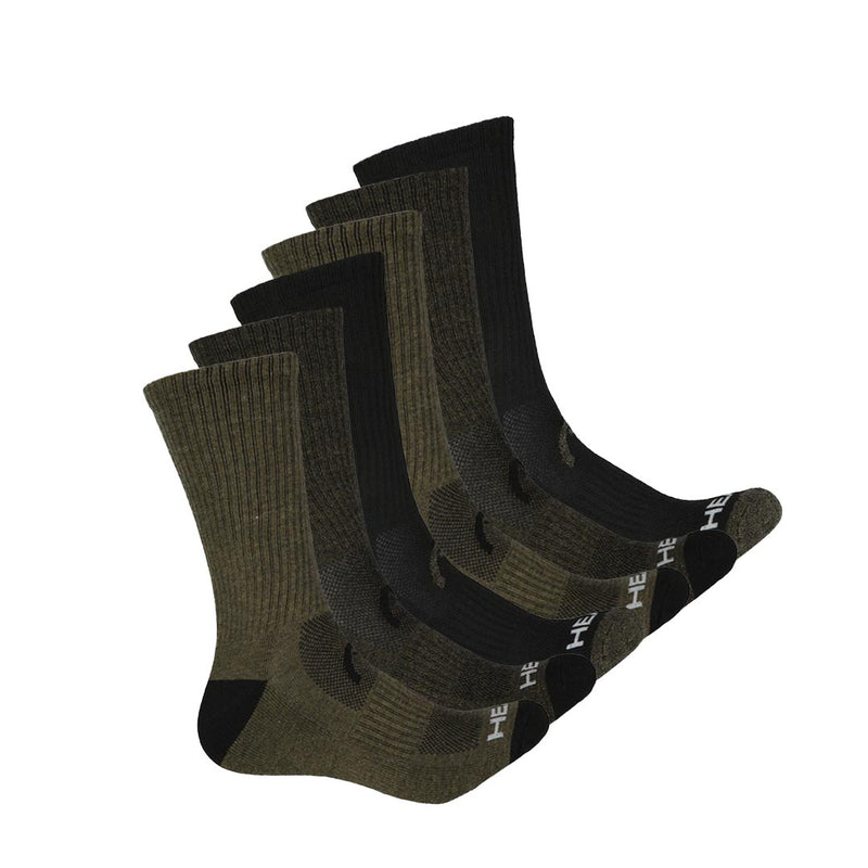 Head - Men's Cushion 6 Pack Crew Socks (HEAMHSR018 GRN)