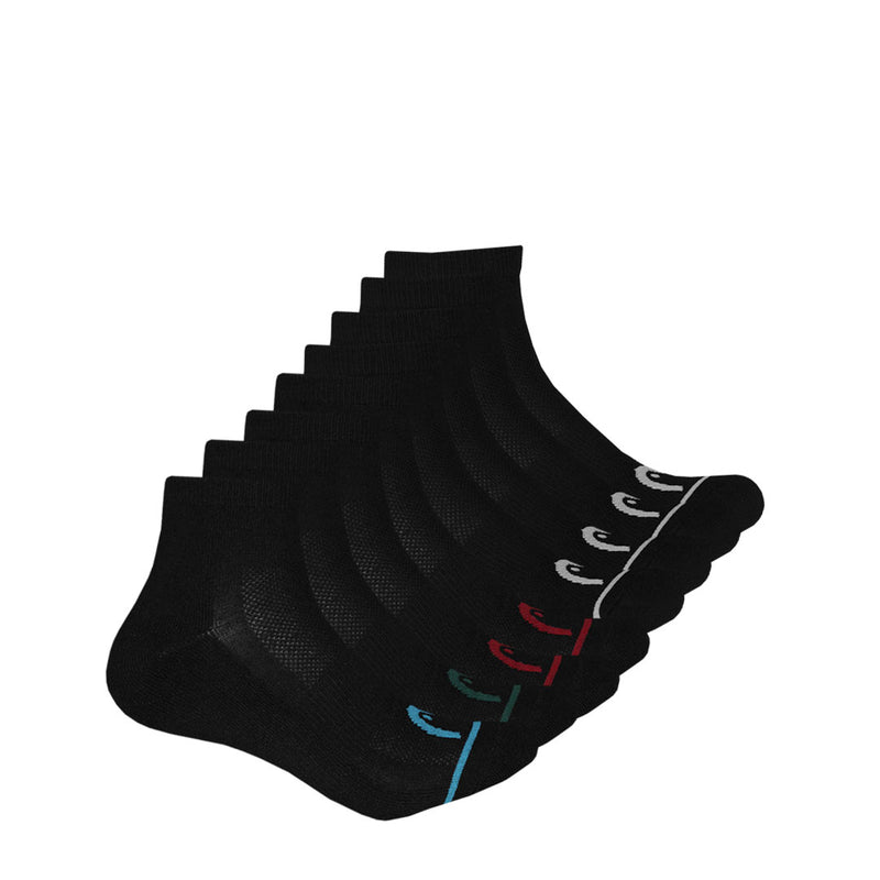 Head - Men's Cushion 8 Pack 1/4 Crew Socks (HEMH027 BLK)