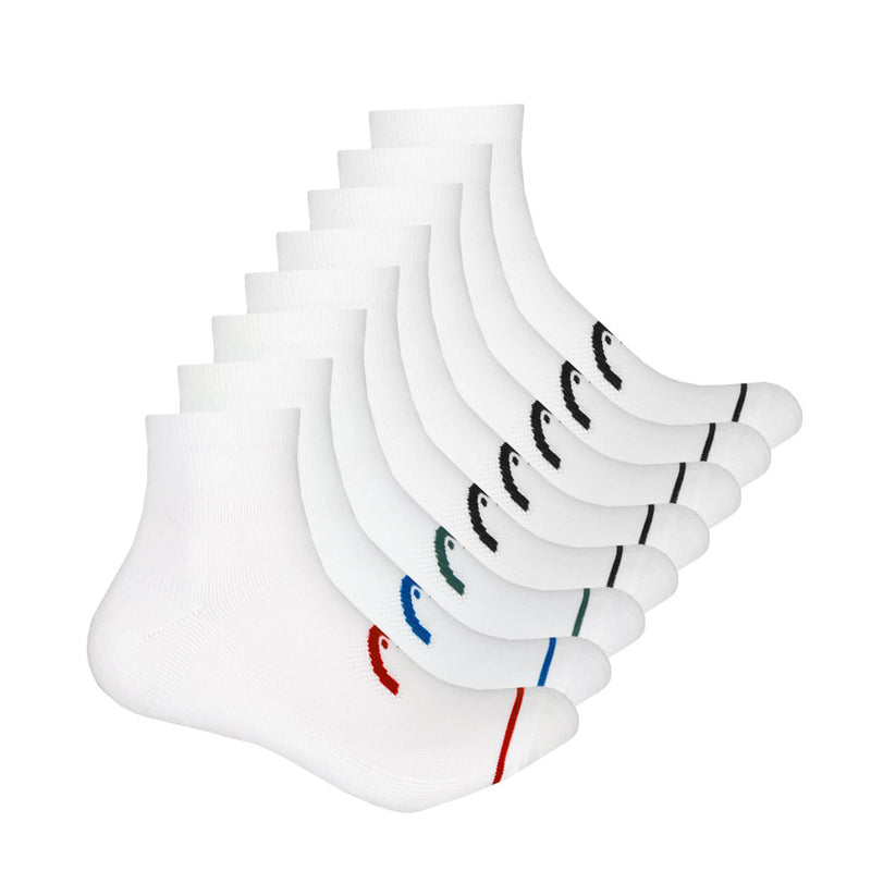 Head - Men's Cushion 8 Pack 1/4 Crew Socks (HEMH028 WHT)