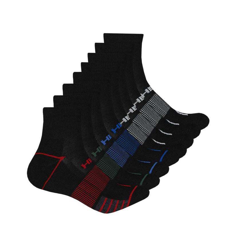 Head - Men's Cushion 8 Pack 1/4 Crew Socks (HEMH029 BKCL)
