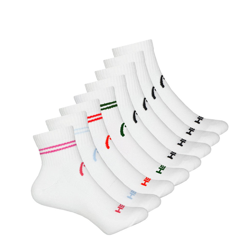 Head - Women's Cushion 8 Pack 1/4 Crew Socks (HELH016 WHT)