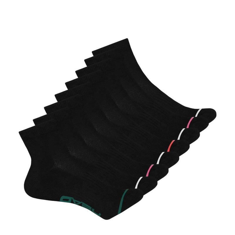 Head - Women's Cushion 8 Pack 1/4 Crew Socks (HELH017 BLK)