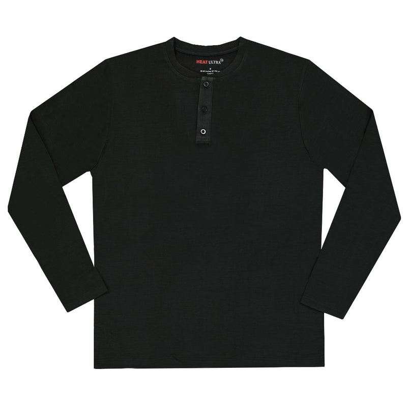 Heat Ultra - Men's Long Sleeve Henley Top (95473 BLK)
