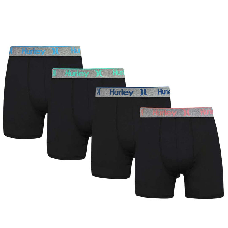 Hurley - Men's 4 Pack Solid Boxer Brief (HUCOREM153786 008)