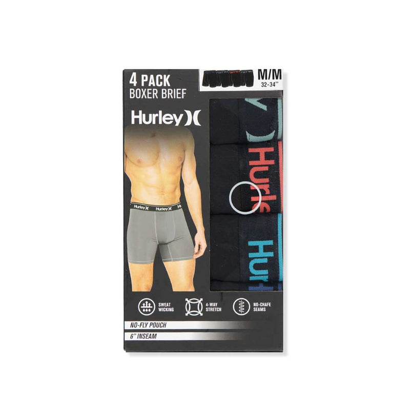 Hurley - Men's 4 Pack Solid Boxer Brief (HUCOREM153786 018)