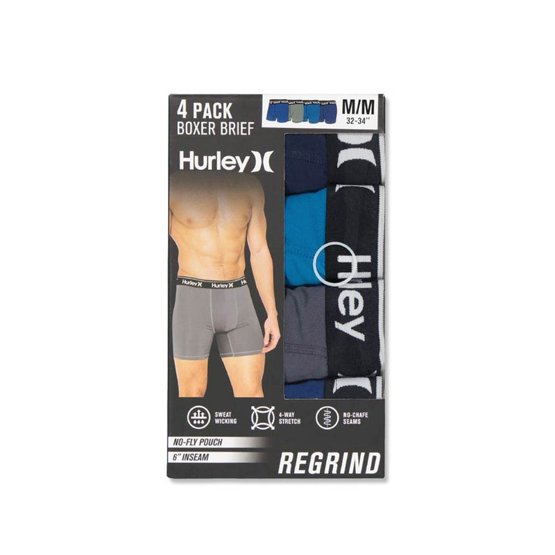 Hurley - Men's 4 Pack Solid Boxer Brief (HUCOREM153786 421)