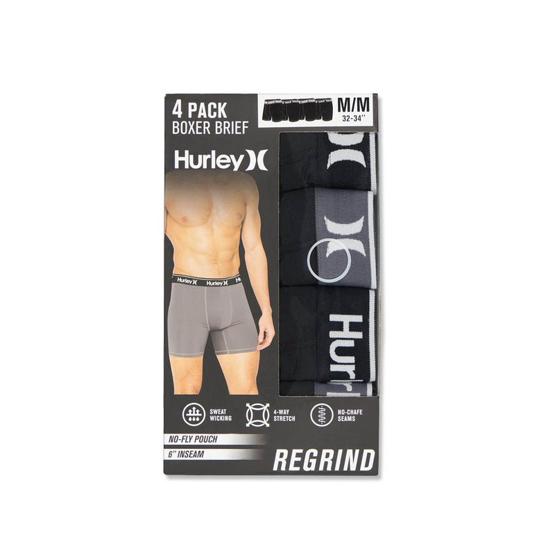 Hurley - Men's Regrind 4 Pack Solid Boxer Brief (HUCOREM153786 001)