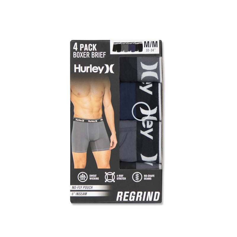 Hurley - Men's Regrind 4 Pack Solid Boxer Brief (HUCOREM153786 413)