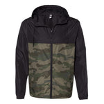 Independent Trading Company - Men's Lightweight Windbreaker Full Zip Jacket (EXP54LWZ BKFC)