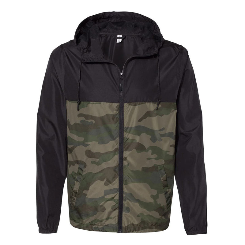 Independent Trading Company - Men's Lightweight Windbreaker Full Zip Jacket (EXP54LWZ BKFC)