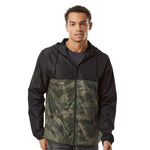 Independent Trading Company - Men's Lightweight Windbreaker Full Zip Jacket (EXP54LWZ BKFC)