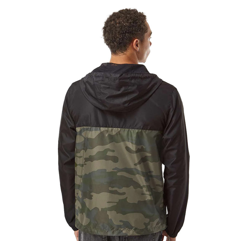 Independent Trading Company - Men's Lightweight Windbreaker Full Zip Jacket (EXP54LWZ BKFC)