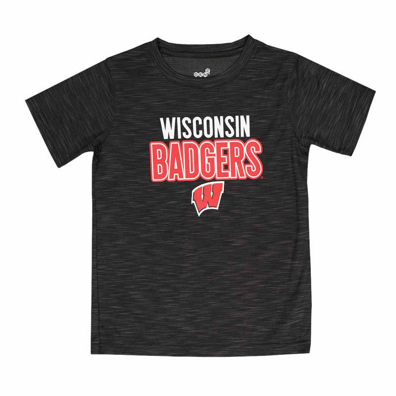 T-shirt noir des Badgers du Wisconsin pour enfants (junior) (KS848BS2 82)