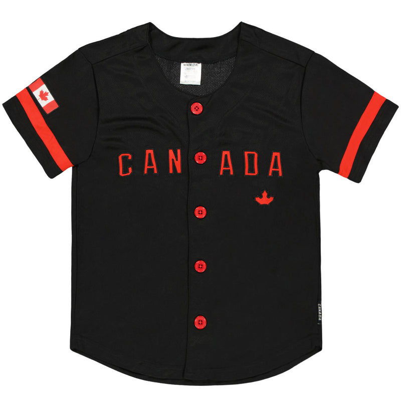 Kids' (Junior) Team Canada Baseball Jersey (XTXT24HYABHA1WC 00BLK)