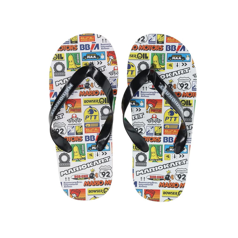 Kids' (Preschool) Super Mario Nintendo Mario Kart Beach Flip Flop Sandals (FBS3677ANI BLK)