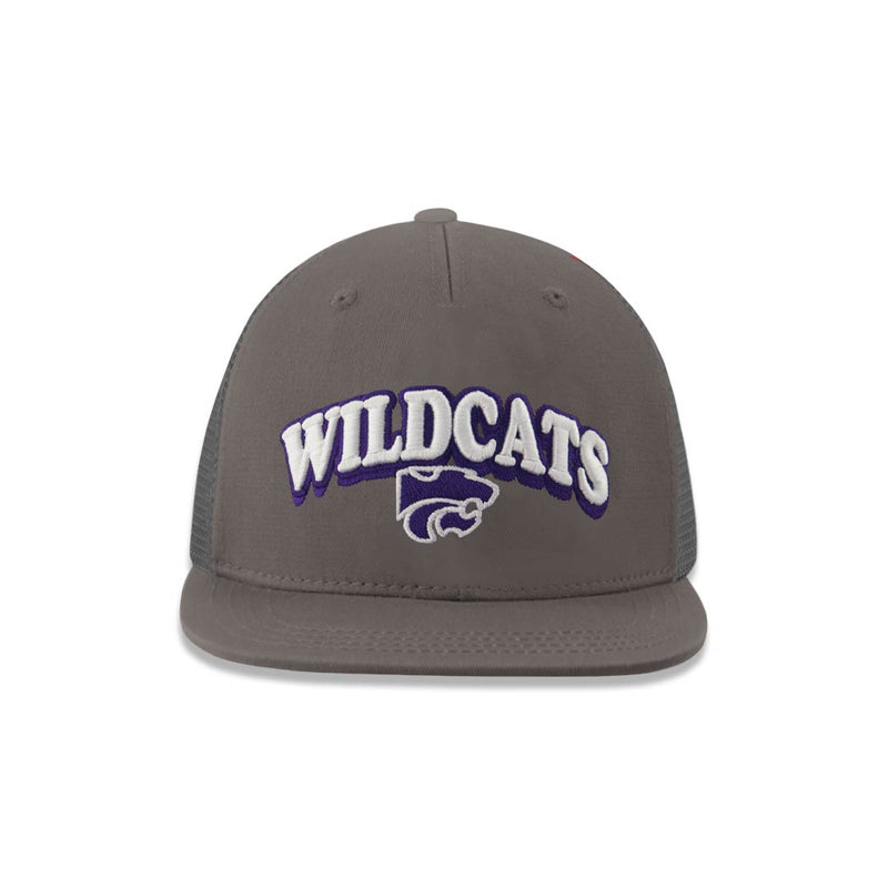 Kids' Kansas State Wildcats Adjustable Flat Snapback Hat (GRVN KSST ADY GRY)