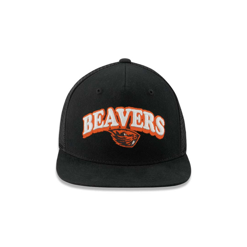Kids' Oregon State Beavers Adjustable Flat Snapback Hat (GRVN ORST ADY BLK)