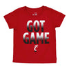 T-shirt à manches courtes pour enfant (tout-petit) de l'Université de Cincinnati « Get Game » (KCINCIGGTEE)