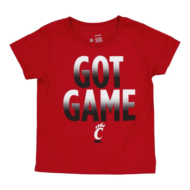 T-shirt à manches courtes pour enfant (tout-petit) de l'Université de Cincinnati « Get Game » (KCINCIGGTEE)