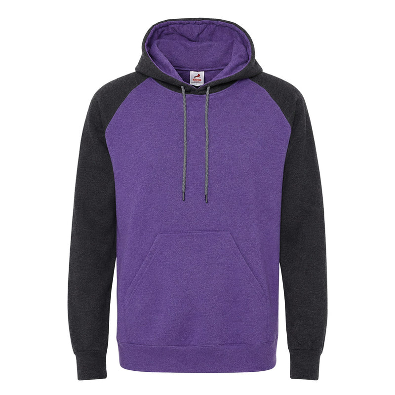 King Athletics - Unisex Raglan Fleece Pullover Hoodie (KF4042 GRYHTHR)