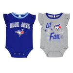 MLB - Girls' (Infant) Toronto Blue Jays Little Fan 2 Pack Creeper Set (HK3N1SCK6 TBJ)