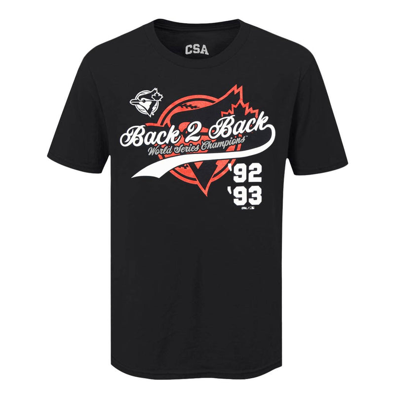 MLB - Men's Toronto Blue Jays Back 2 Back World Series Champions T-Shirt (XVML0LRMSC3A1PB 00BLK)