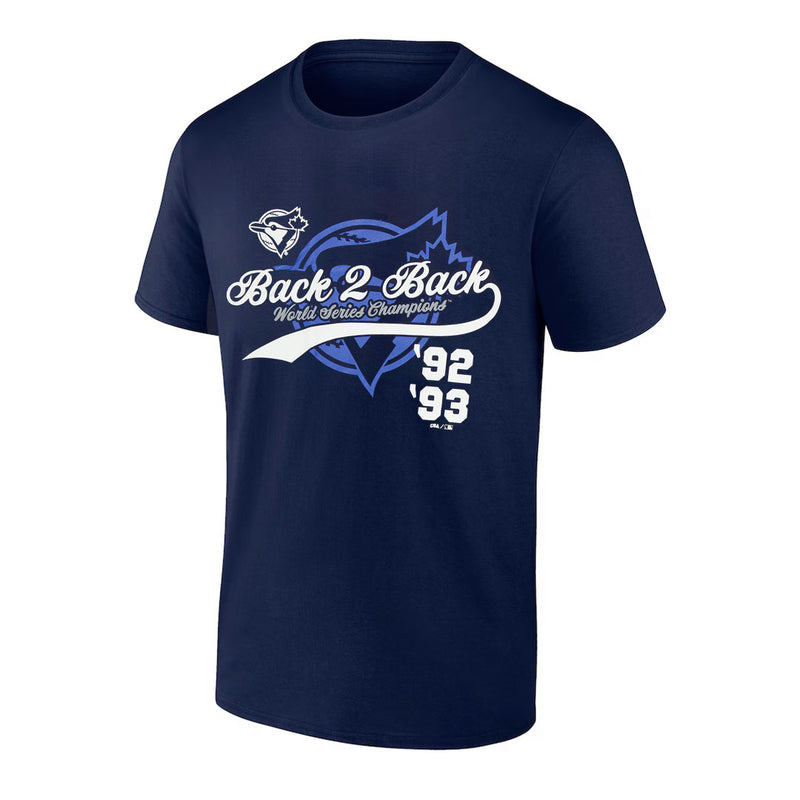 MLB - Men's Toronto Blue Jays Back 2 Back World Series Champions T-Shirt (XVML0LPMSC3A1PB 41NVY)