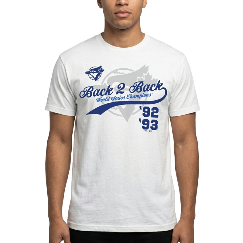 MLB - Men's Toronto Blue Jays Back 2 Back World Series Champions T-Shirt (XVML0M0MSC3A1PB 10WHT)