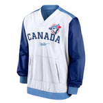 MLB - Men's Toronto Blue Jays Rewind Warmup V-Neck Pullover Jacket (NMMJ 99QN TBJ 0RB)