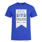 MLB - Men's Toronto Blue Jays 92 & 93 World Series Champions Flag T-Shirt (XVML0M3MSC3A1PB 43RYL)