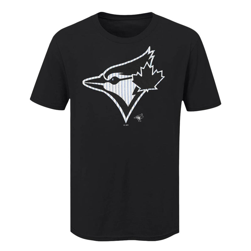 MLB - T-shirt à rayures des Blue Jays de Toronto pour homme (XVML0B7MSC1A1PB 00BLK)
