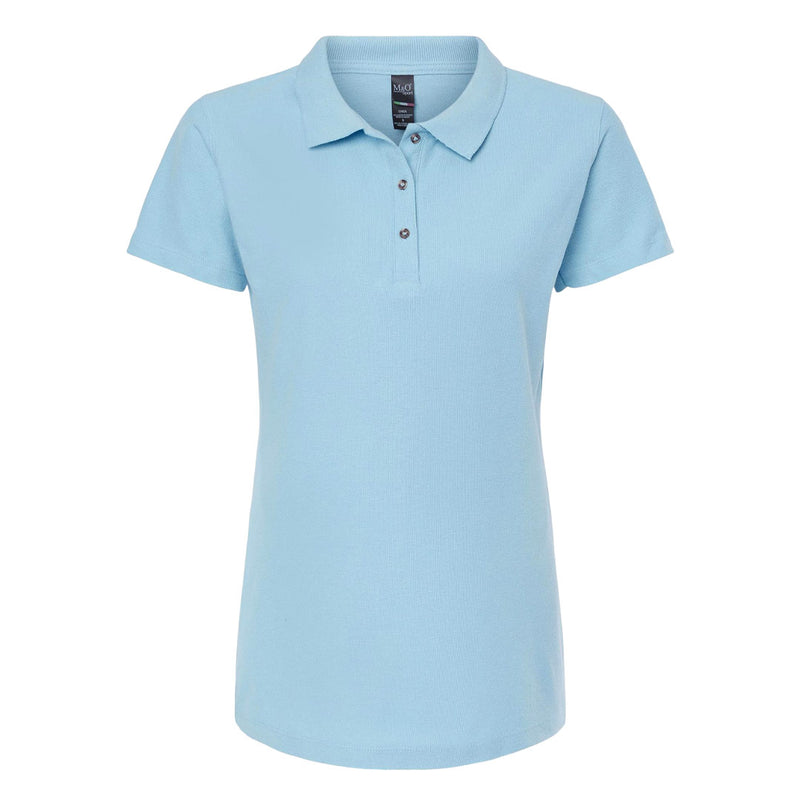 M&O - Women's Ring Spun Pique Polo (7600 LTBLU)
