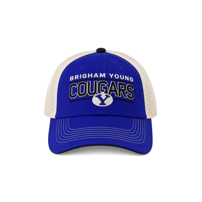 Men's Brigham Young Cougars Curved Snapback Hat (VRST5 BRGYG ADJ 2TN)