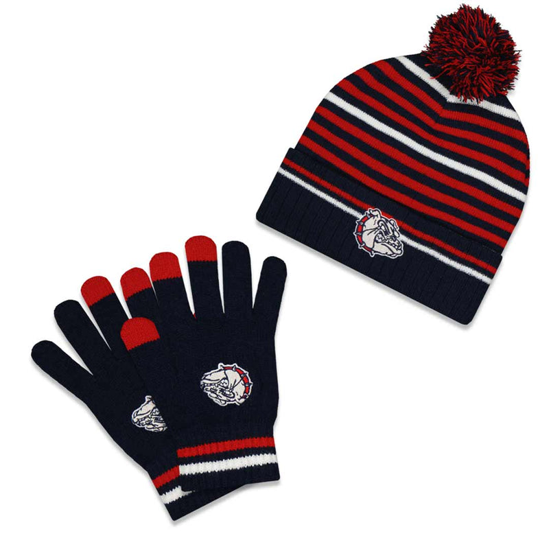 Men's Gonzaga Bulldogs Beanie & Glove Set (MELD GNZGA CMB MLT)