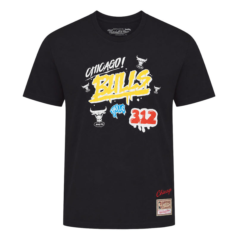 NBA - Men's Chicago Bulls Hardwood Classics Slap Sticker T-Shirt (BMTR4776-CBULLS)