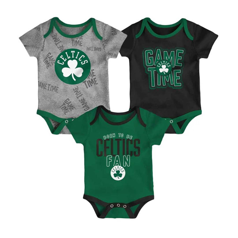NBA - Ensemble Creeper à manches courtes 3 pièces Game Time des Boston Celtics pour enfants (bébés) (HK2I1FEFB CEL)